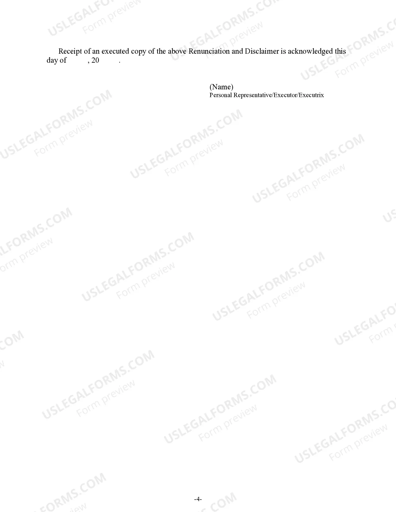 Preview Renunciation And Disclaimer of Property received by Intestate Succession