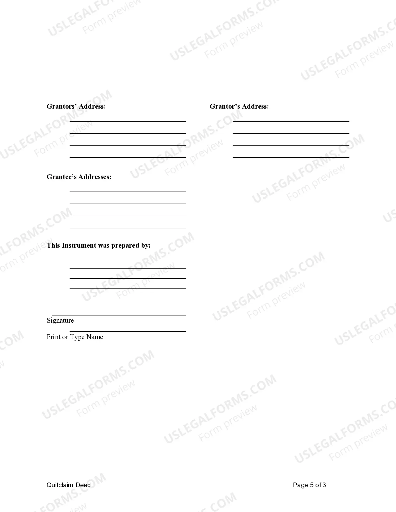 Preview Quitclaim Deed by Two Individuals to LLC