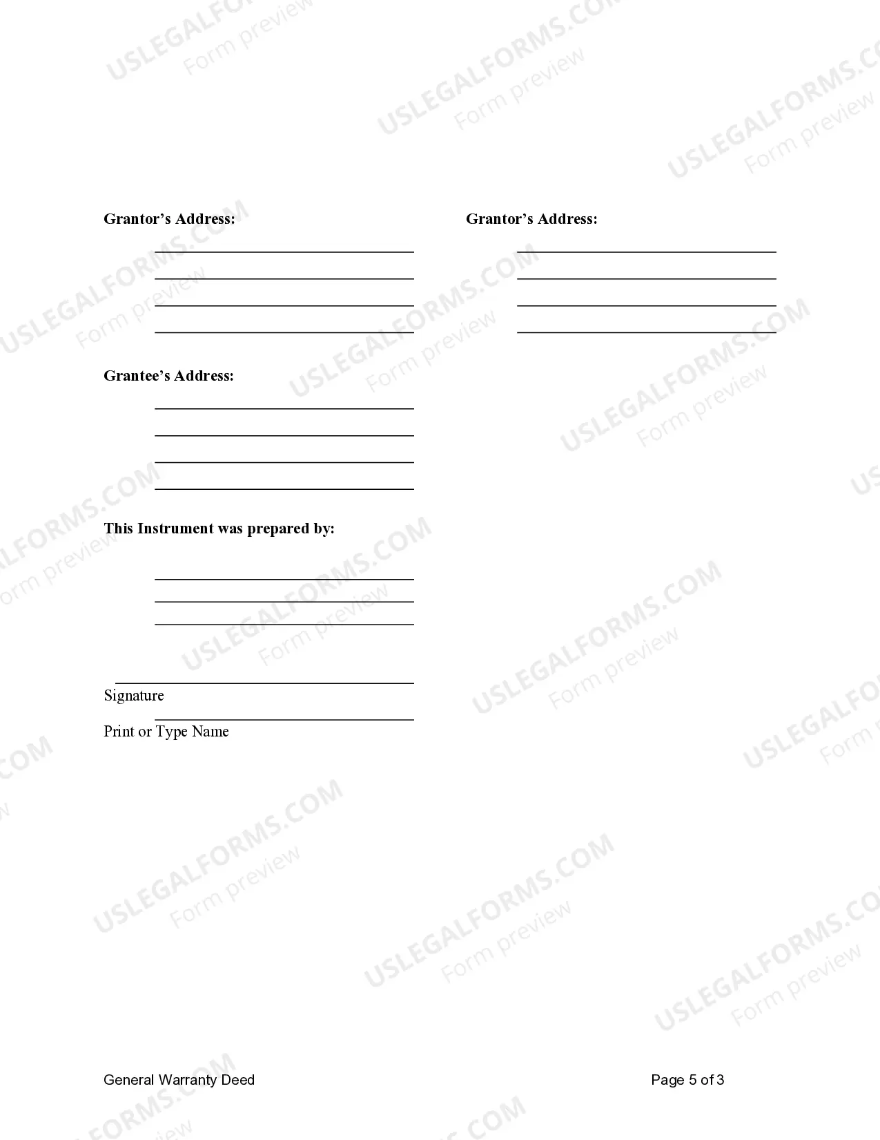 Preview General Warranty Deed from two Individuals to LLC