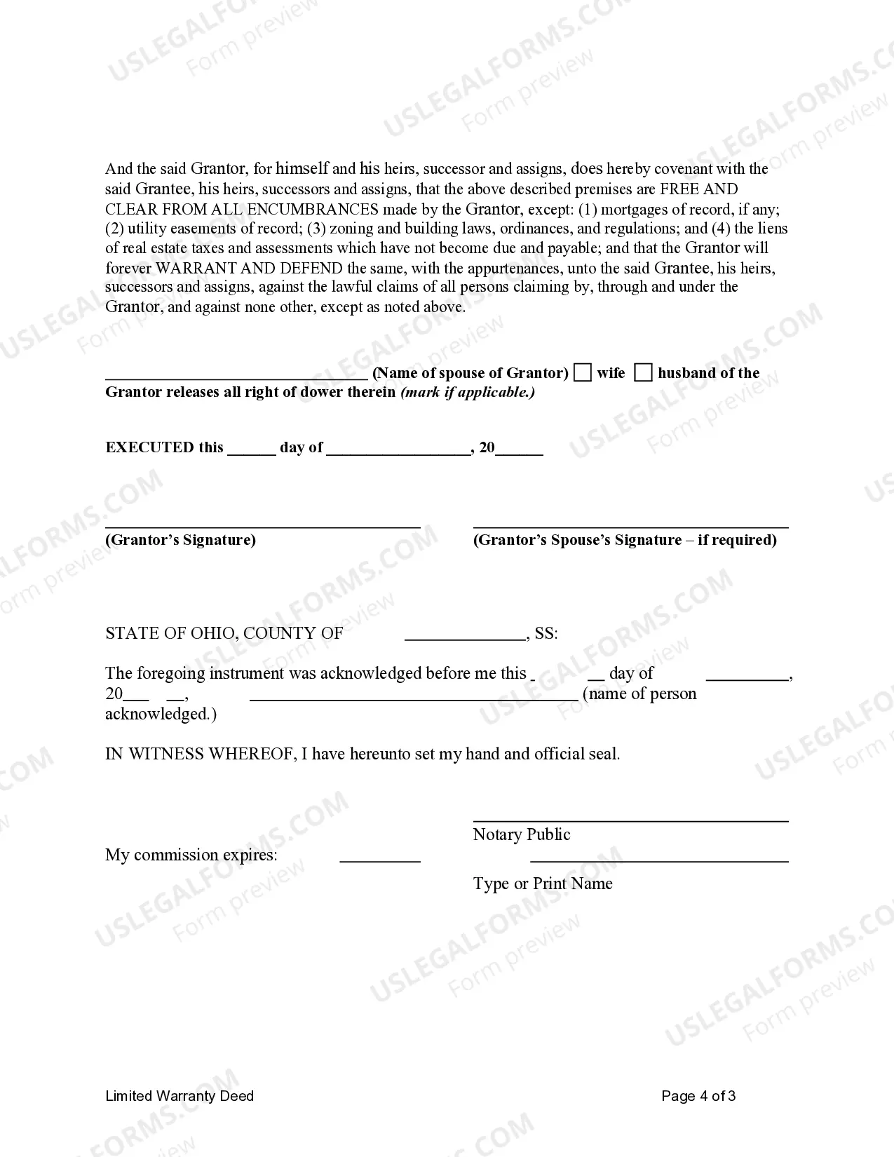 Preview Limited Warranty Deed from two Individuals to LLC