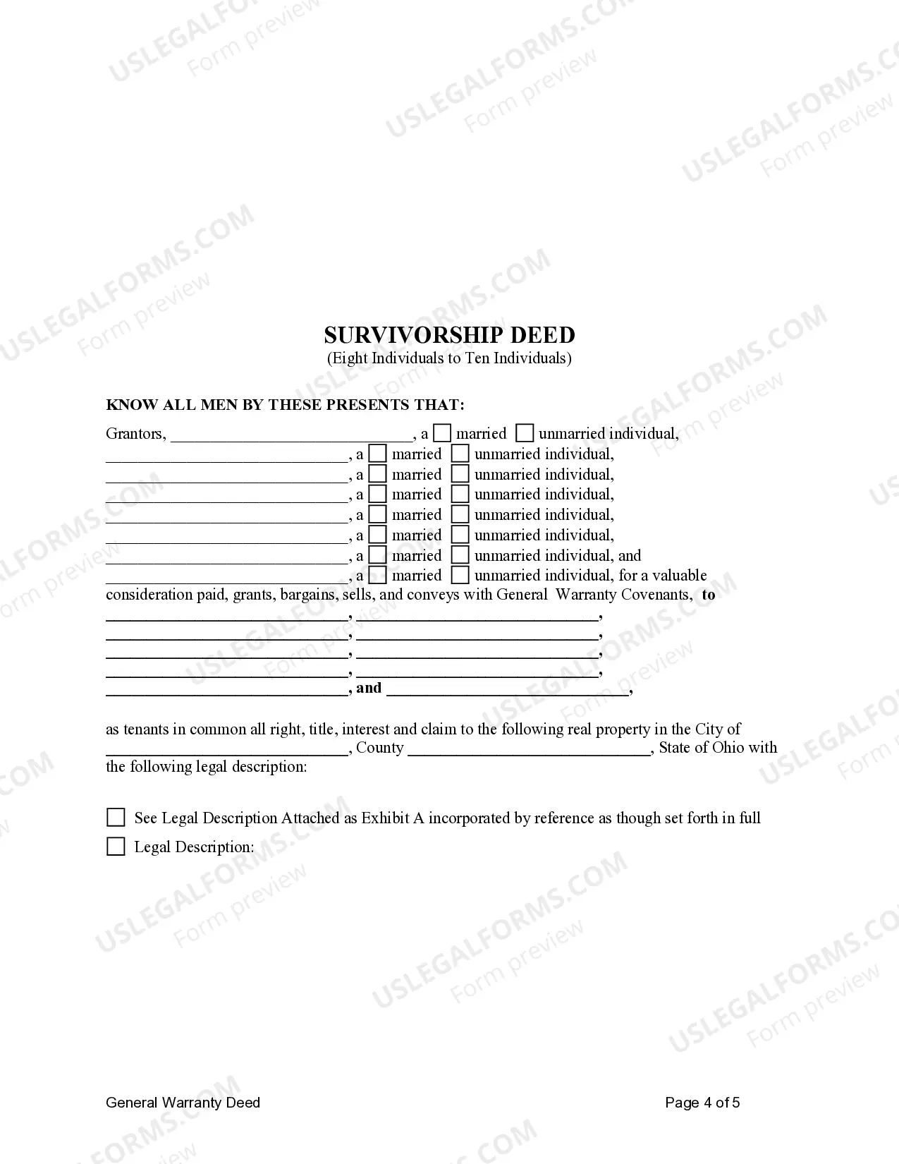 Preview General Warranty Deed - Eight Individuals to Ten Individuals