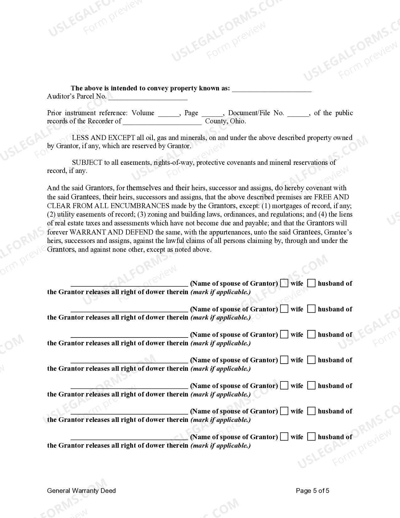 Preview General Warranty Deed - Eight Individuals to Ten Individuals