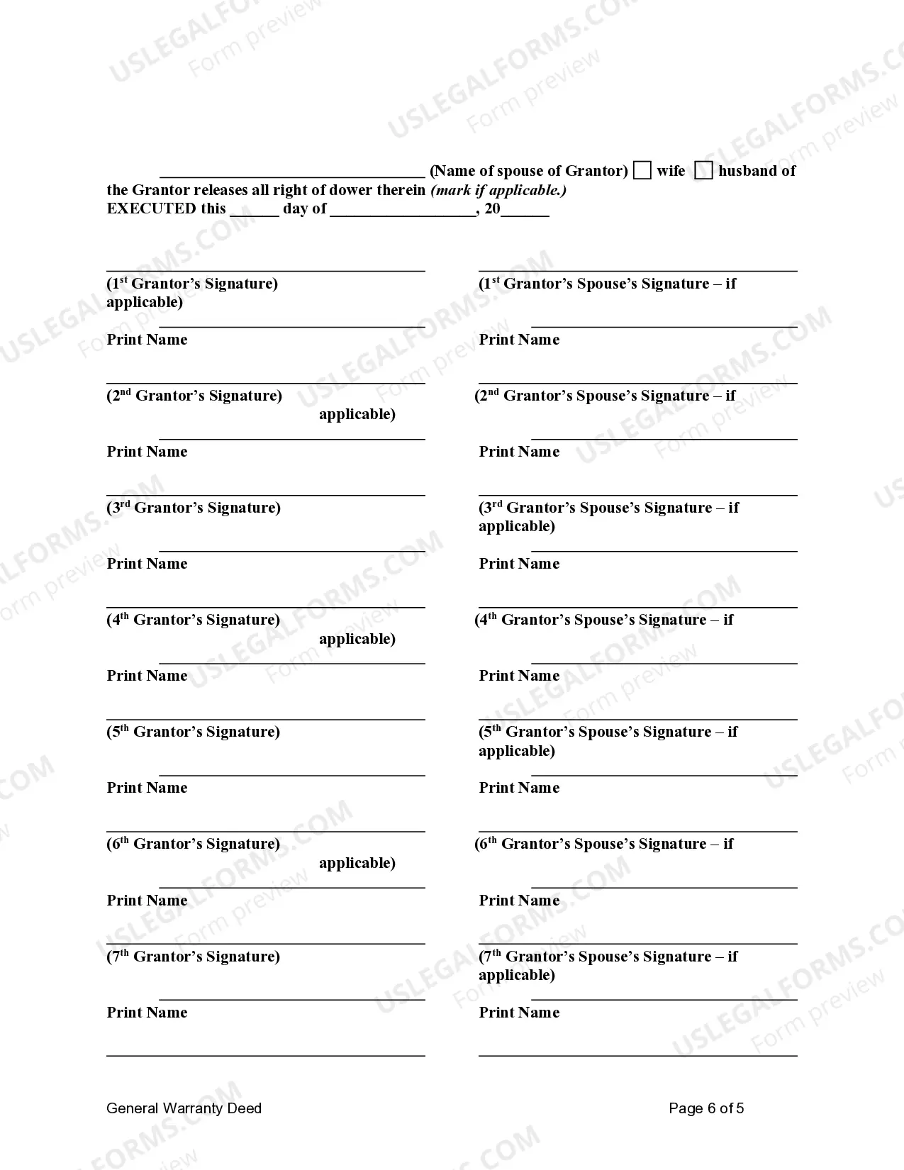 Preview General Warranty Deed - Eight Individuals to Ten Individuals