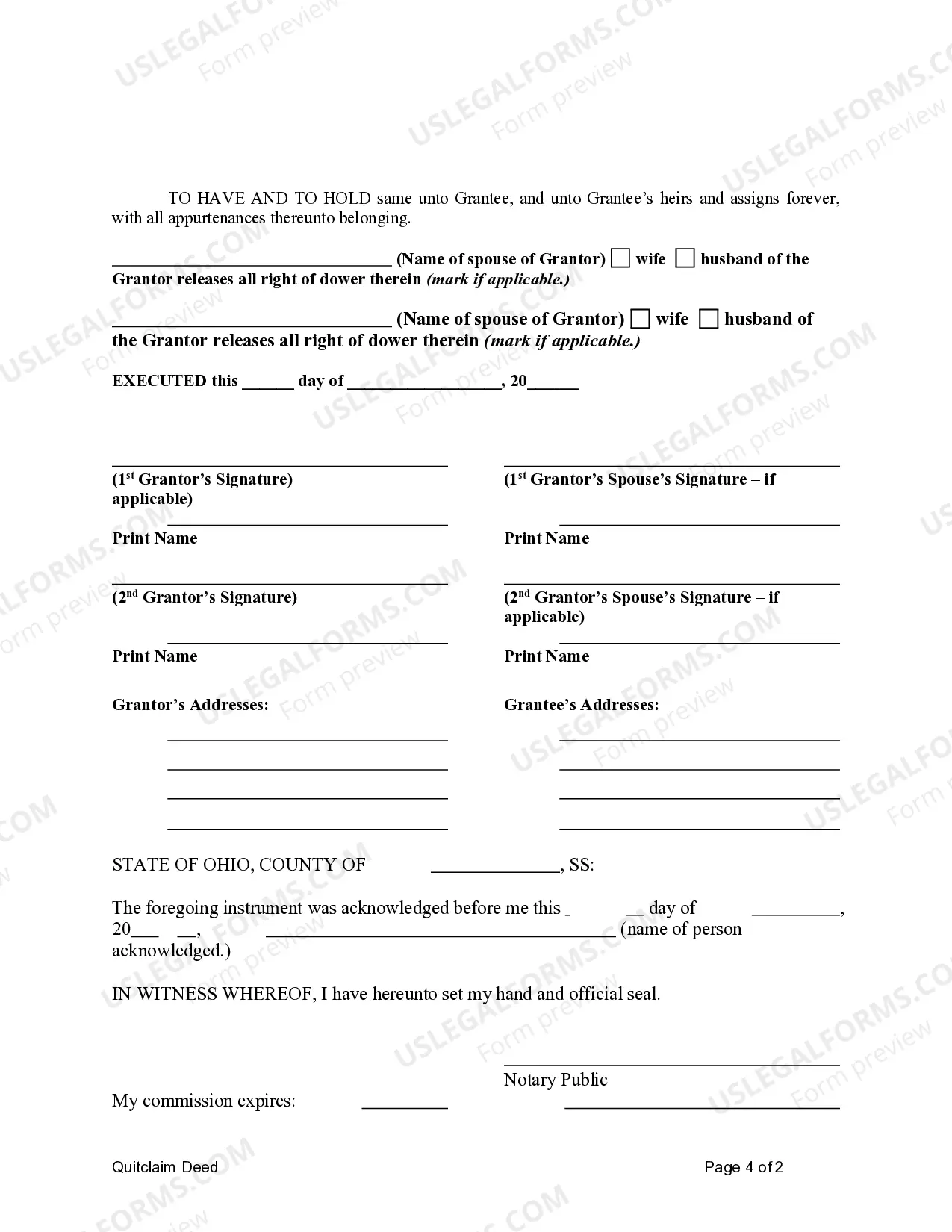 Preview Quitclaim Deed by Two Individuals to Corporation