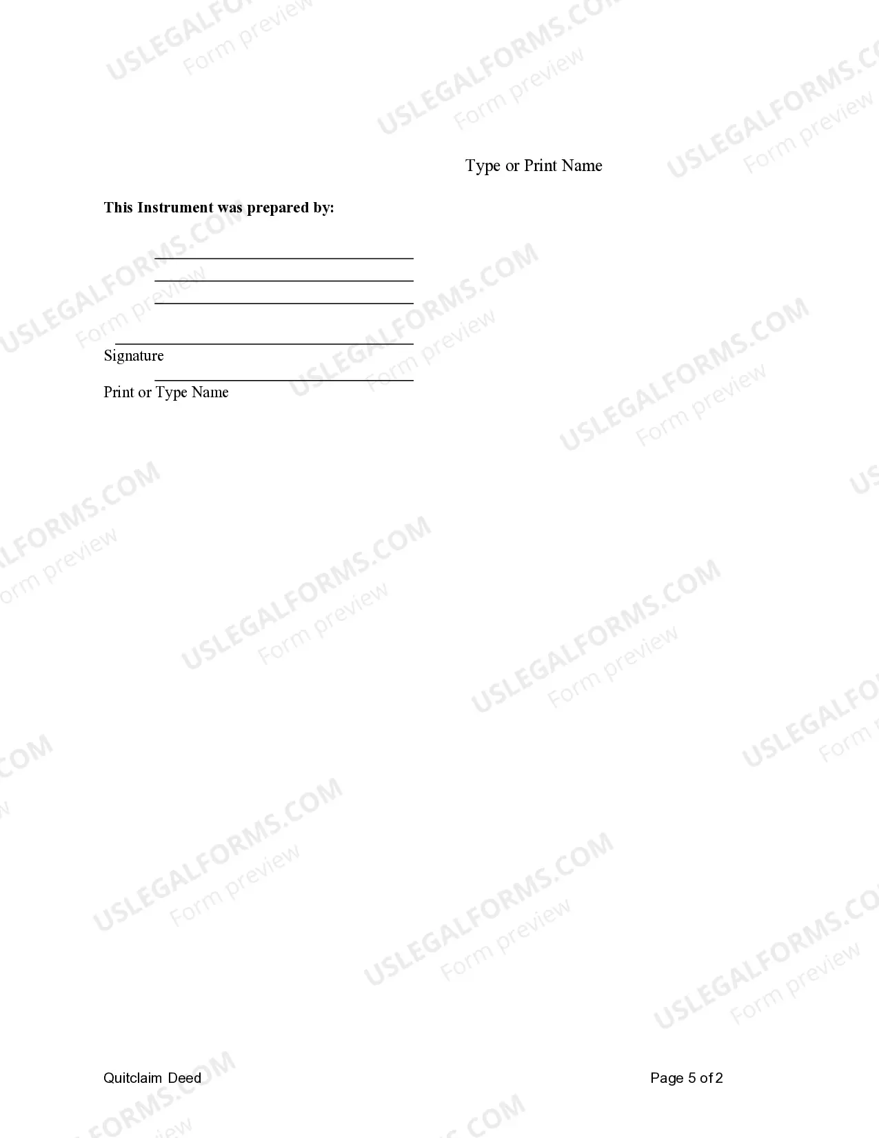 Preview Quitclaim Deed by Two Individuals to Corporation