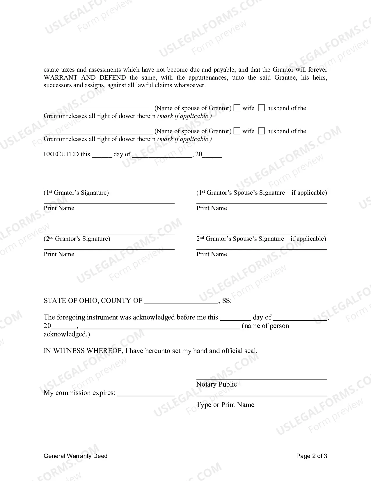 Preview General Warranty Deed from two Individuals to Corporation
