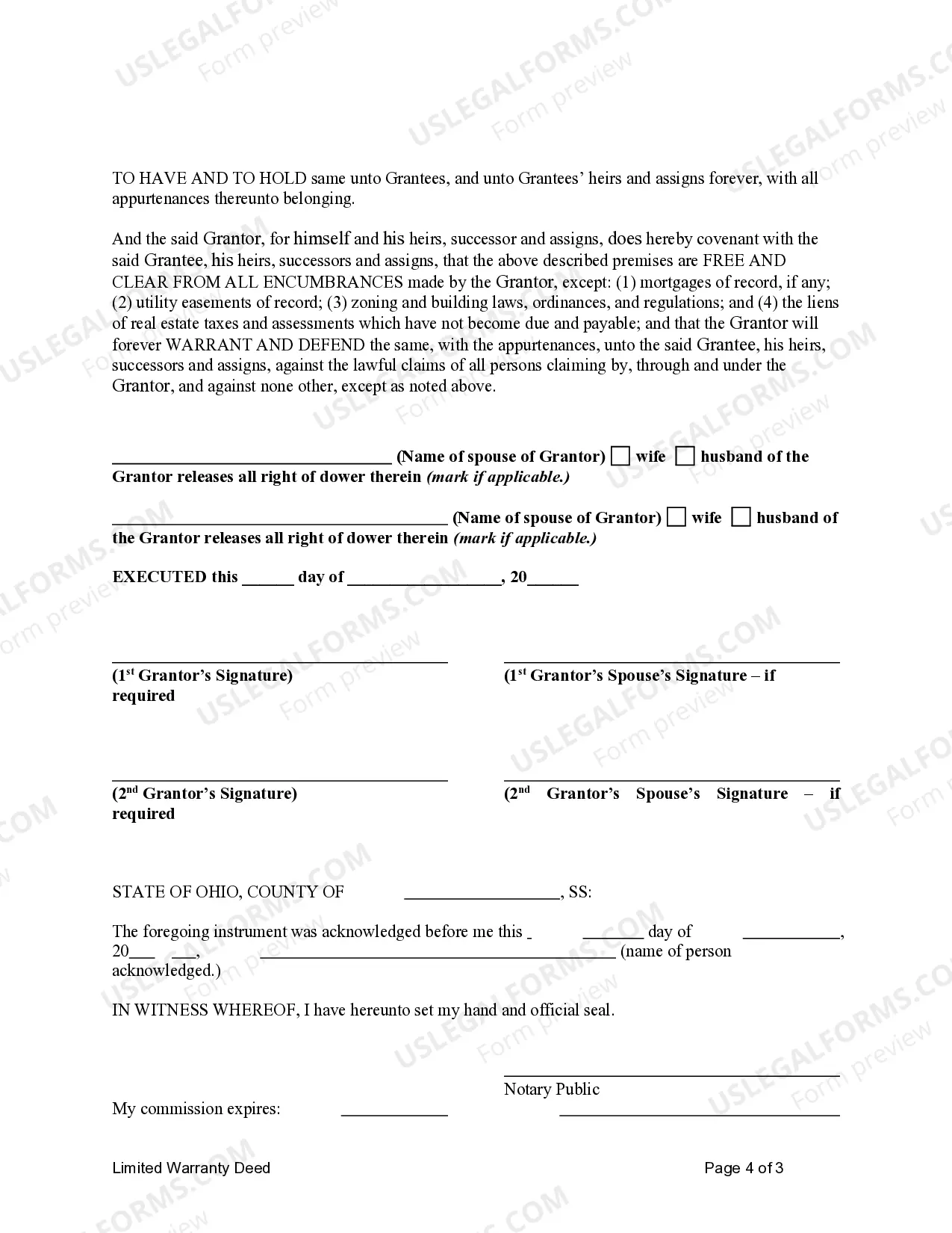 Preview Limited Warranty Deed from two Individuals to Corporation