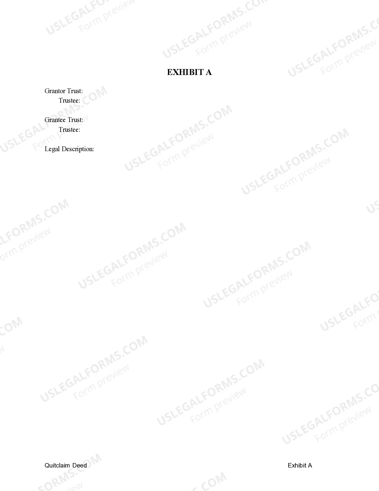 Preview Quitclaim Deed - Inter-Vivos Trust to Inter-Vivos Trust