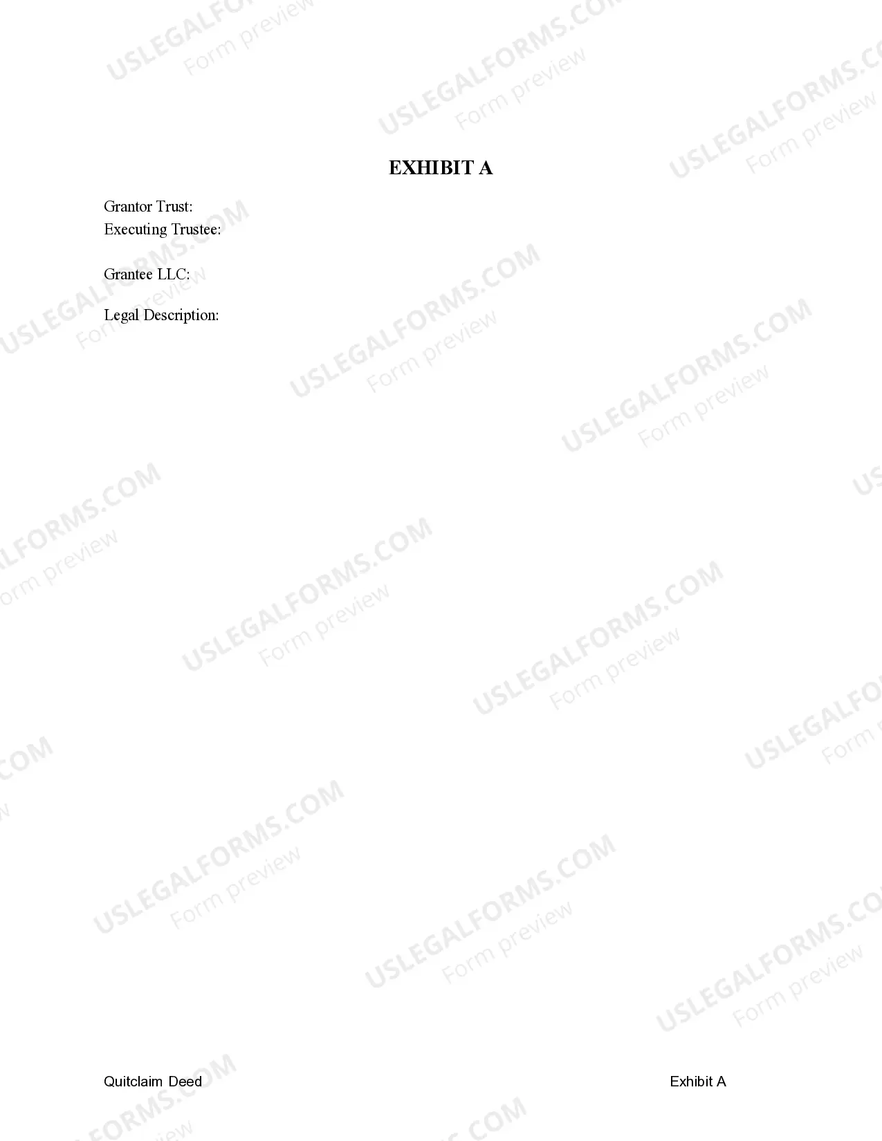 Preview Quitclaim Deed - Trust to a Limited Liability Company