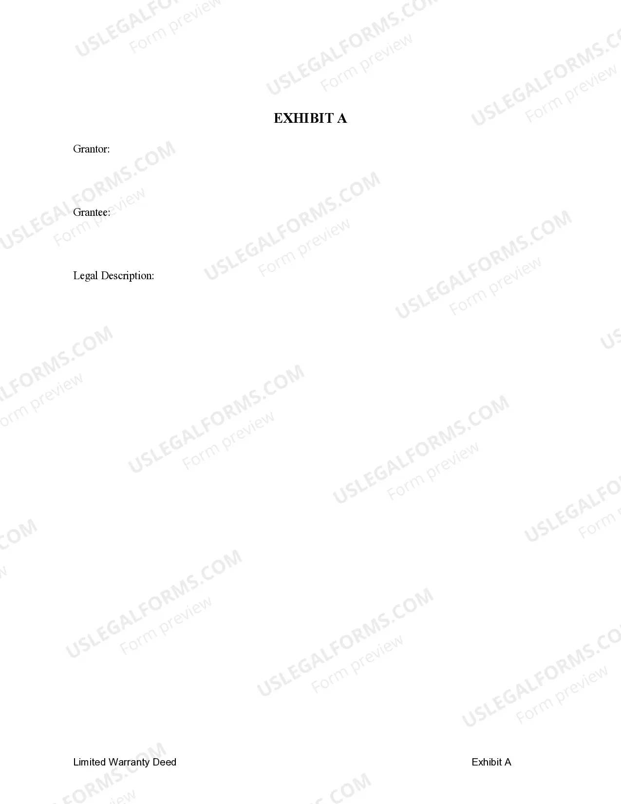 Preview Limited Warranty Deed from Individual to Corporation