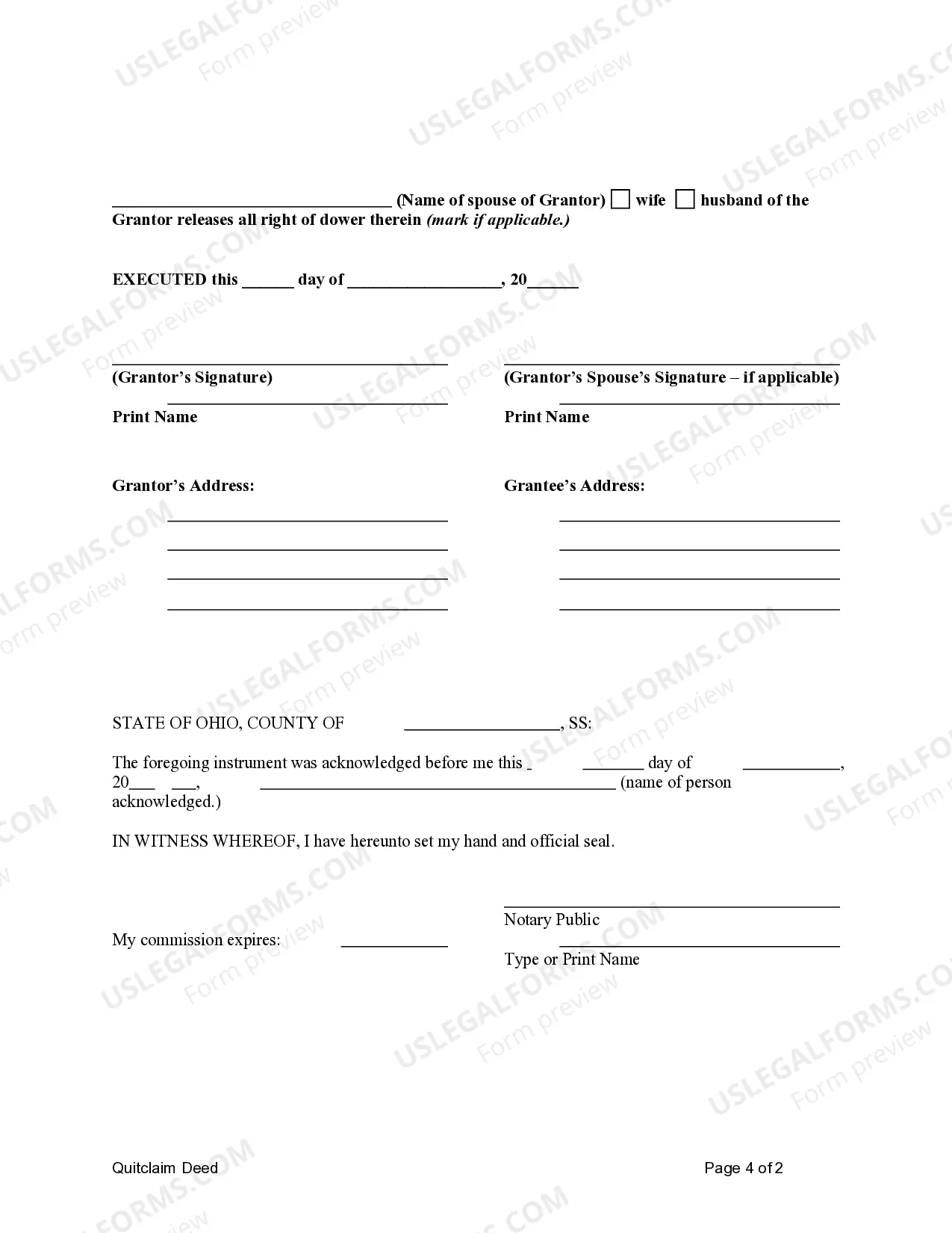 Preview Quitclaim Deed from Individual to LLC