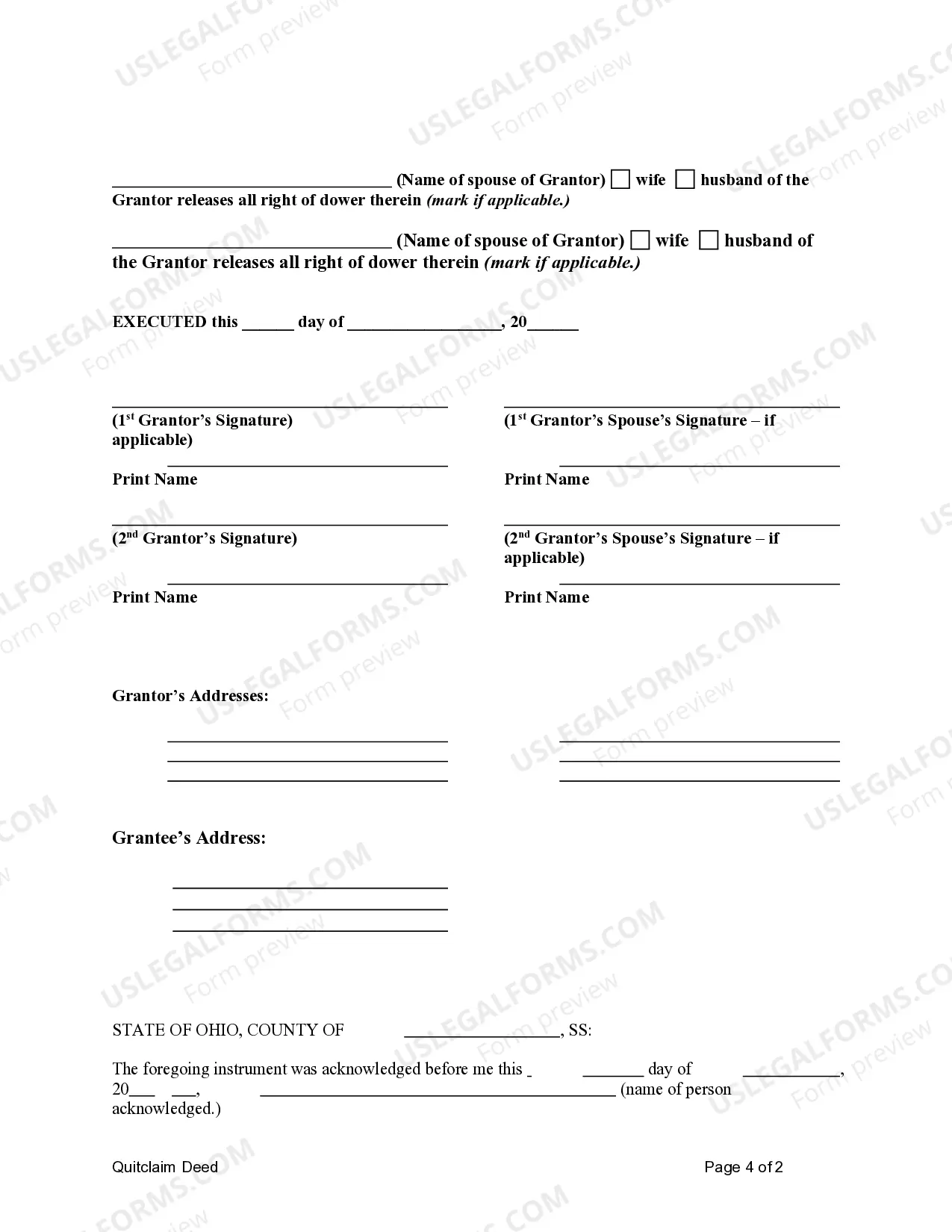 Preview Quitclaim Deed from Husband and Wife to Corporation