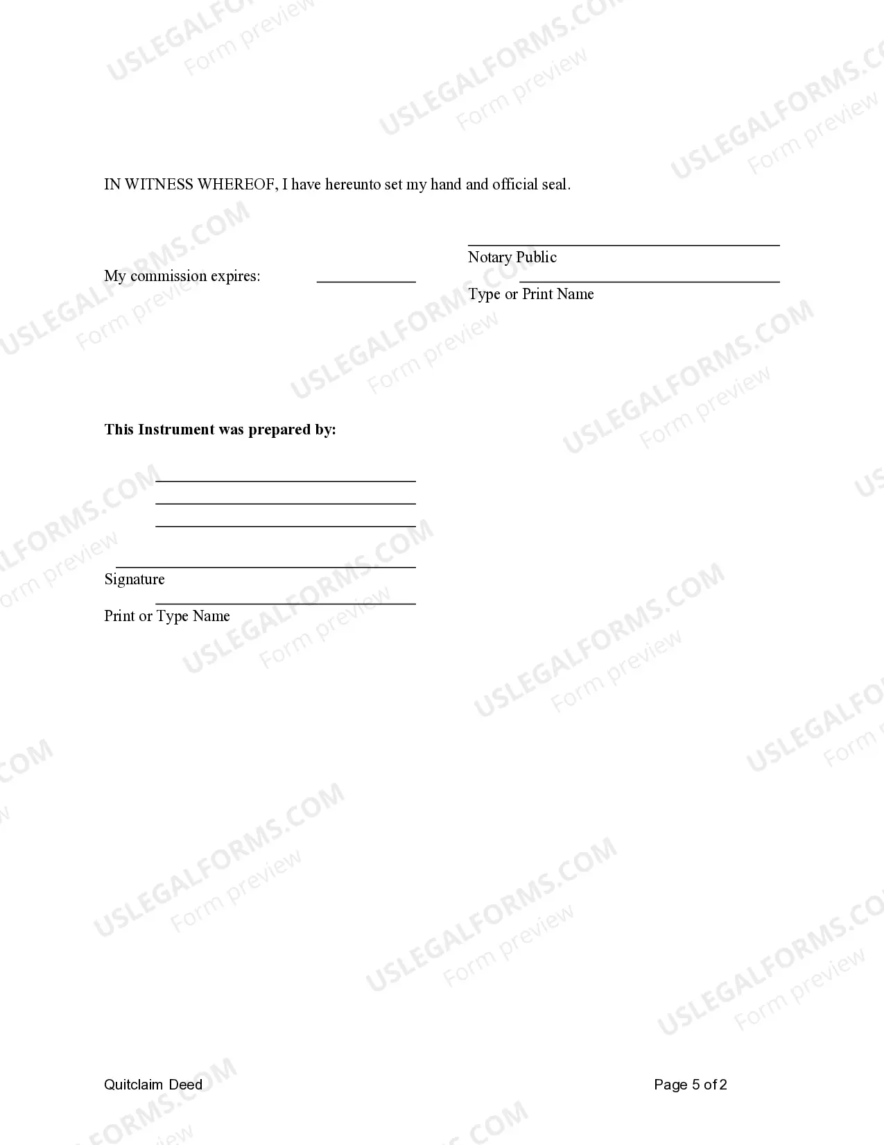 Preview Quitclaim Deed from Husband and Wife to Corporation