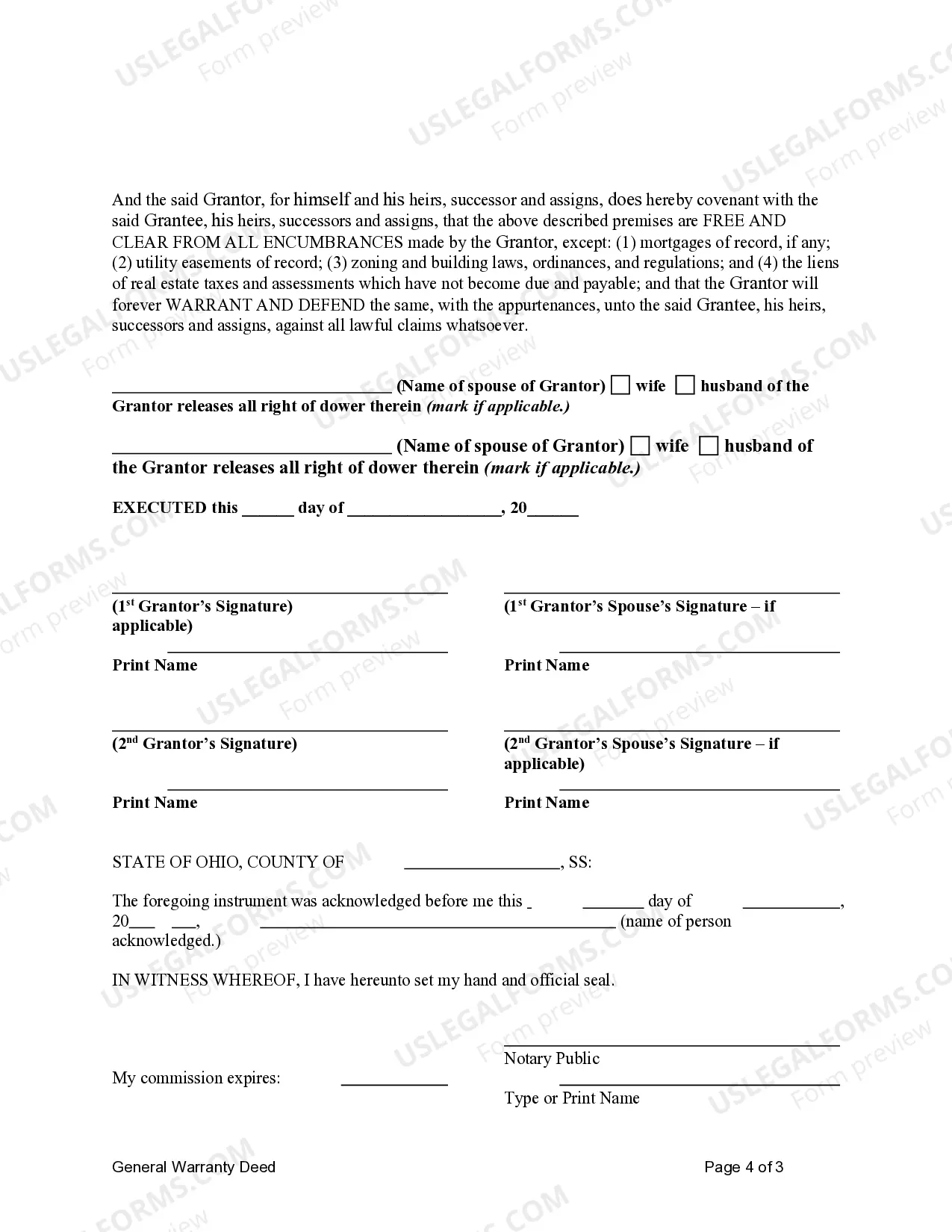 Preview General Warranty Deed from Husband and Wife to Corporation