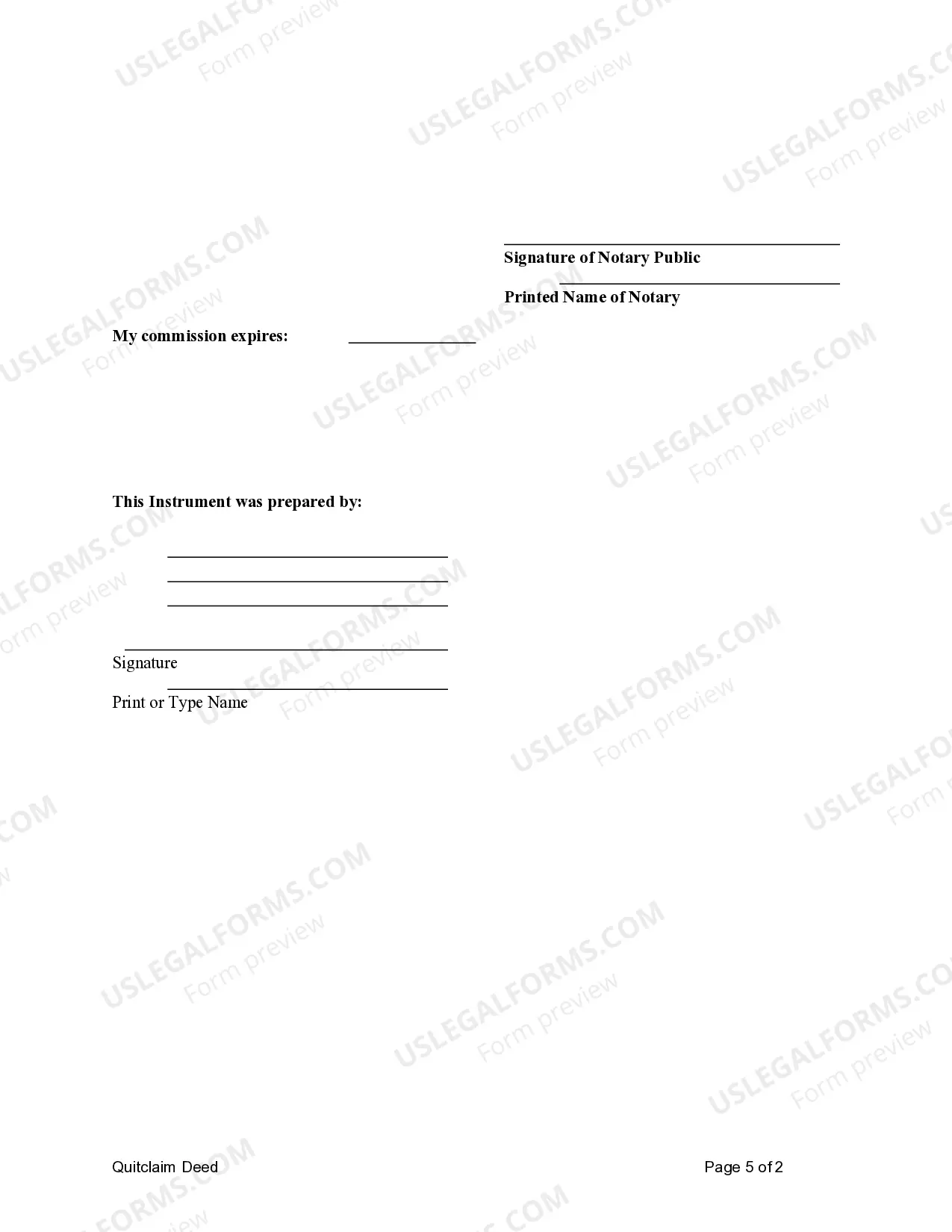 Preview Quitclaim Deed from Husband and Wife to LLC