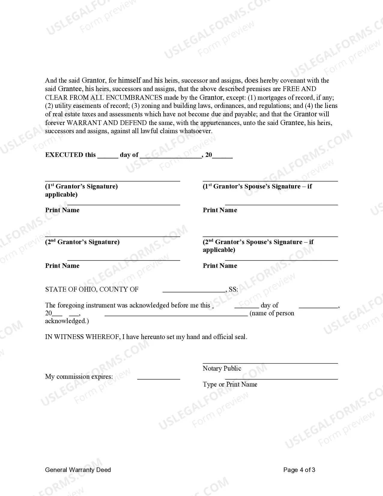 Preview General Warranty Deed from Husband and Wife to LLC