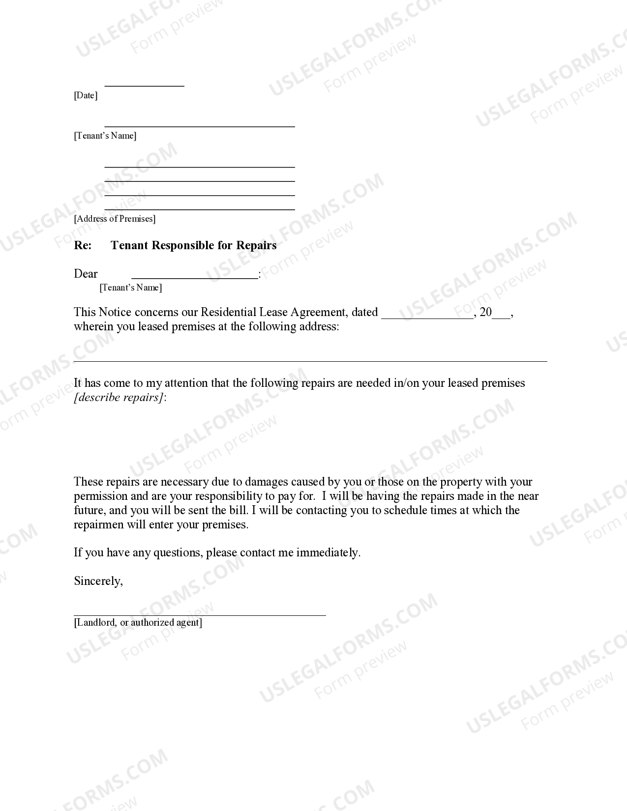 Columbus Ohio Letter from Landlord to Tenant as Notice to tenant to