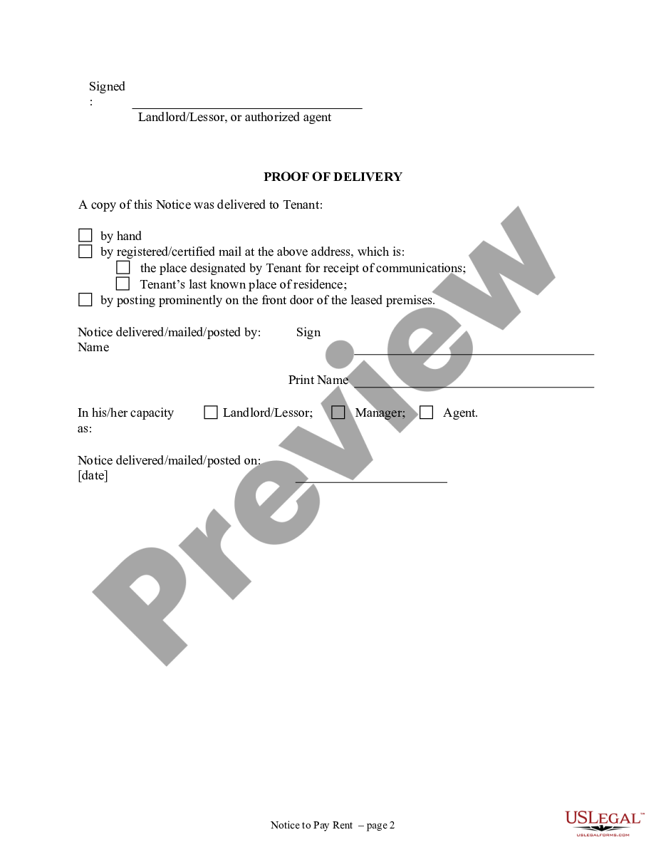 Ohio 3 Day Eviction Notice Form Us Legal Forms