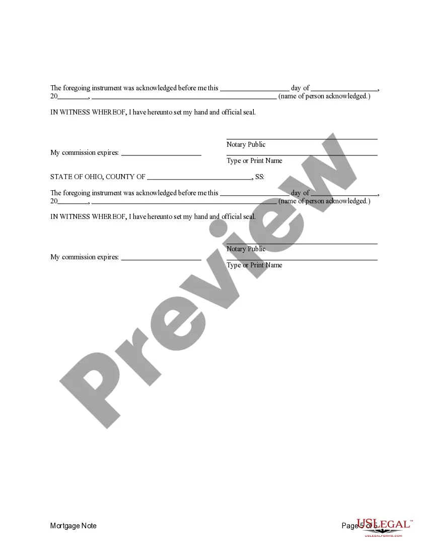 Preview Mortgage Note