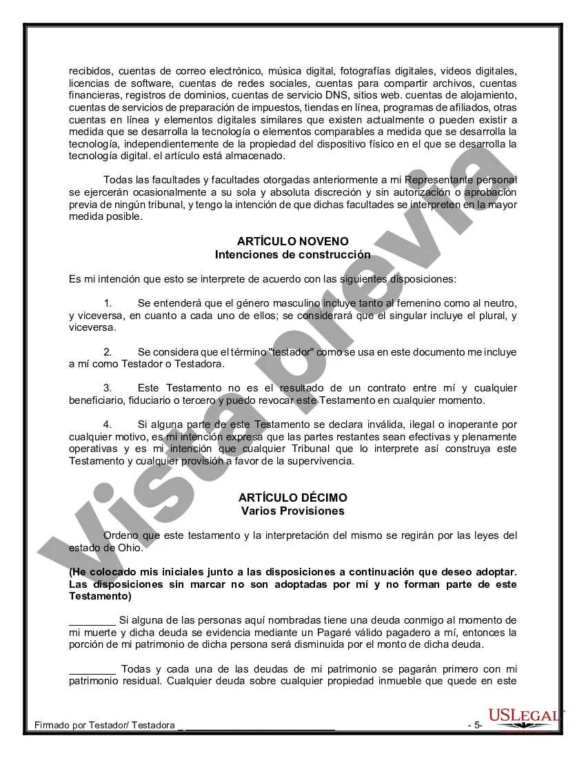 Preview Testamentos mutuos que contienen última voluntad y testamentos para personas solteras que viven juntas sin hijos