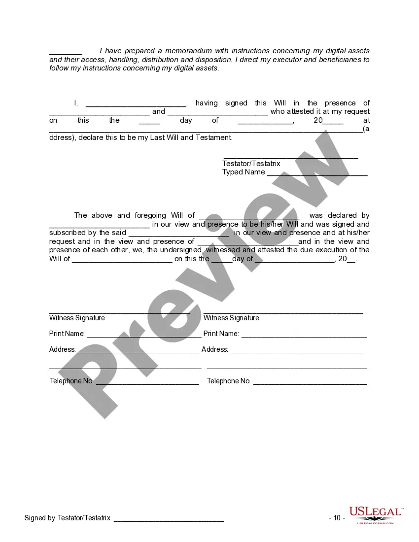 Preview Mutual Wills containing Last Will and Testaments for Man and Woman living together not Married with No Children