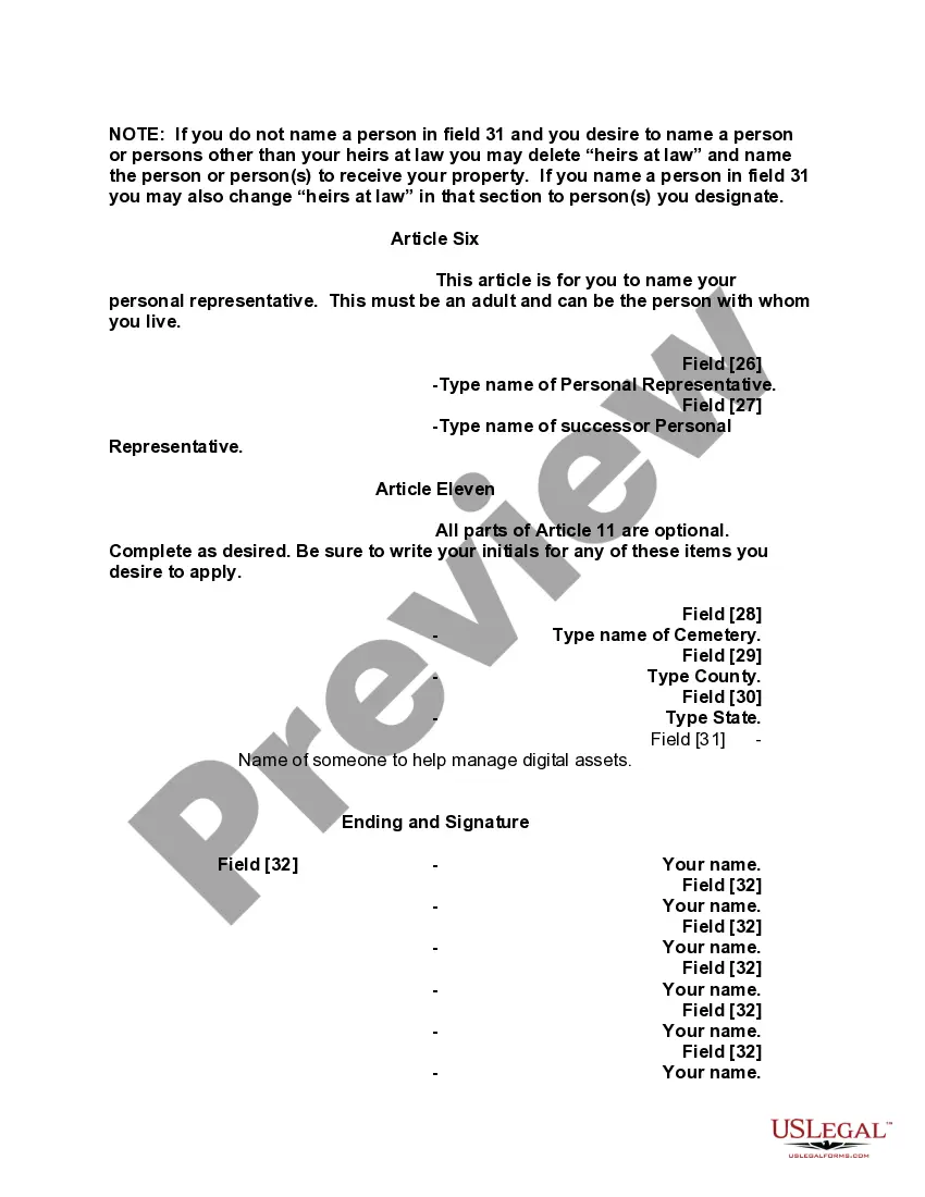 Preview Mutual Wills containing Last Will and Testaments for Man and Woman living together not Married with No Children