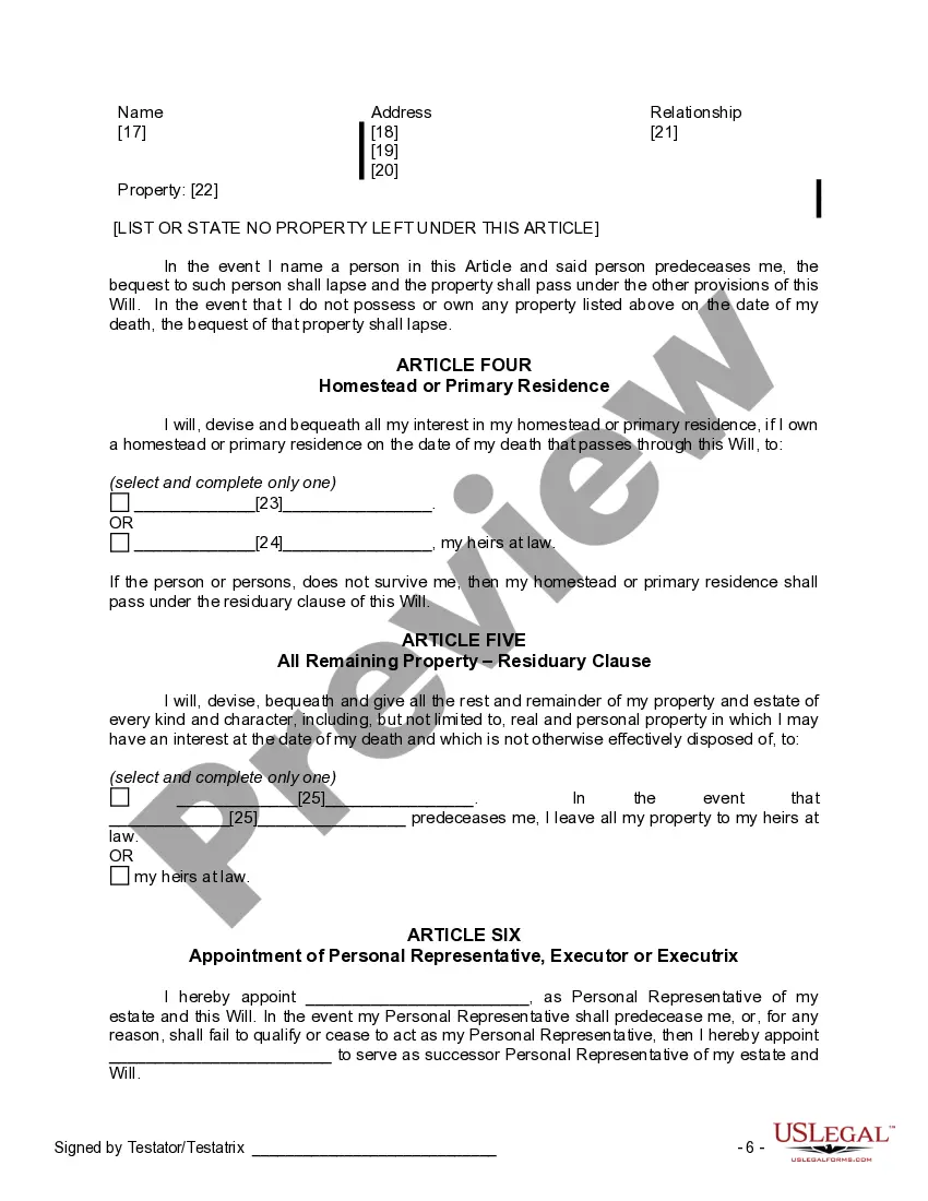 Preview Mutual Wills containing Last Will and Testaments for Man and Woman living together not Married with No Children