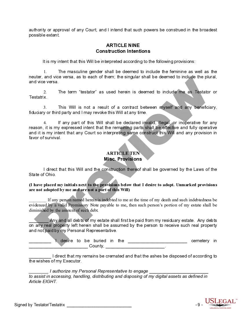 Preview Mutual Wills containing Last Will and Testaments for Man and Woman living together not Married with No Children