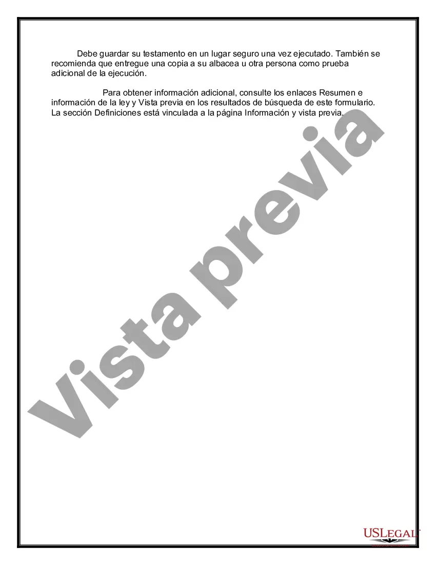 Preview Paquete de Testamentos Mutuos de Últimas Voluntades y Testamentos para Personas Solteras que conviven con Hijos Adultos