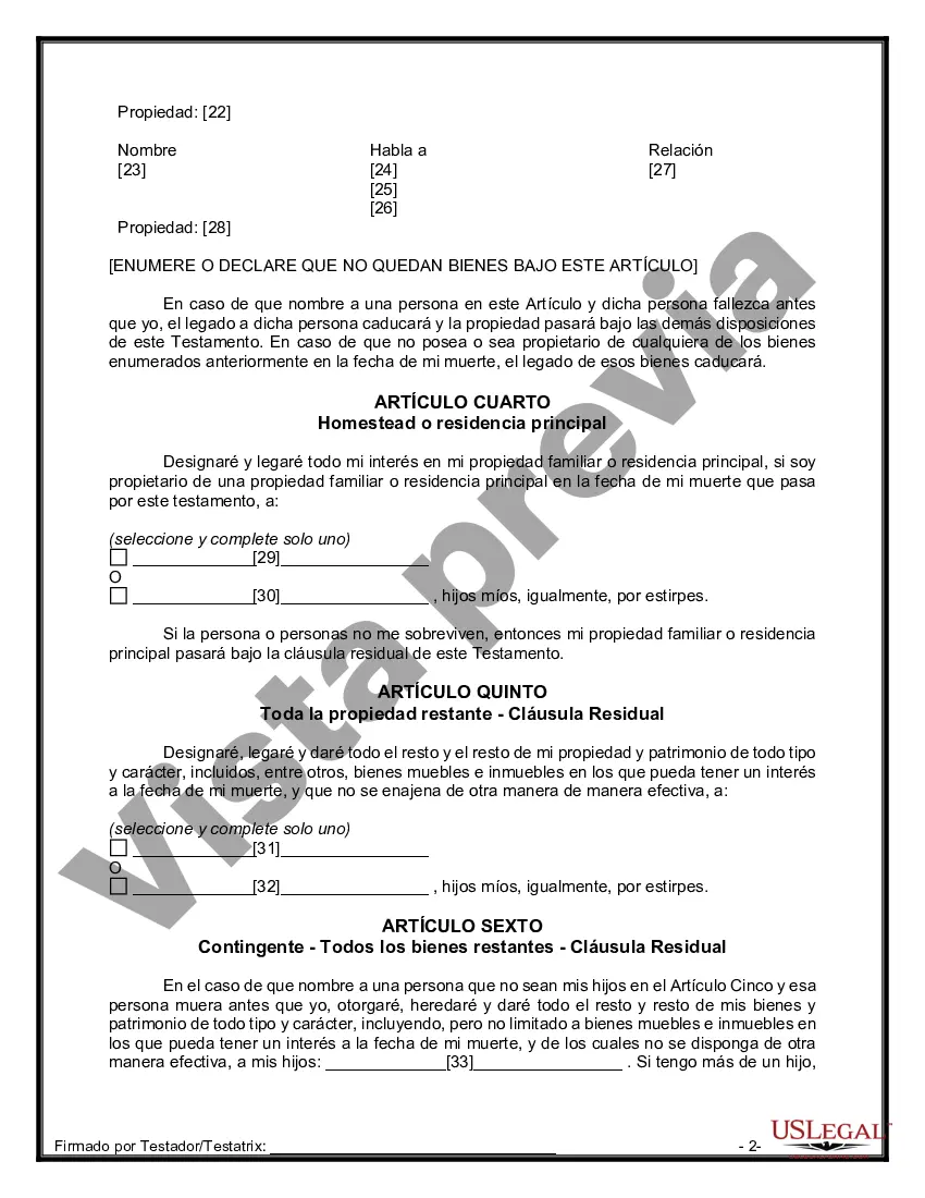 Preview Paquete de Testamentos Mutuos de Últimas Voluntades y Testamentos para Personas Solteras que conviven con Hijos Adultos