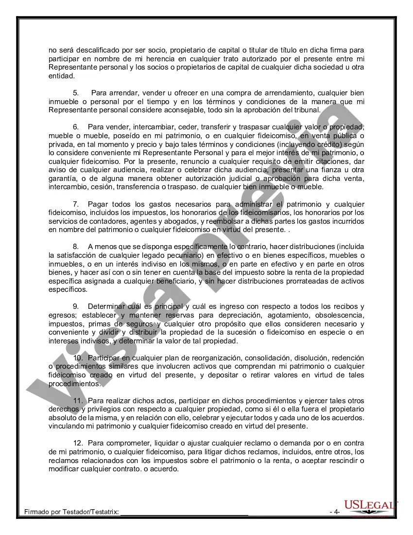 Preview Paquete de Testamentos Mutuos de Últimas Voluntades y Testamentos para Personas Solteras que conviven con Hijos Adultos