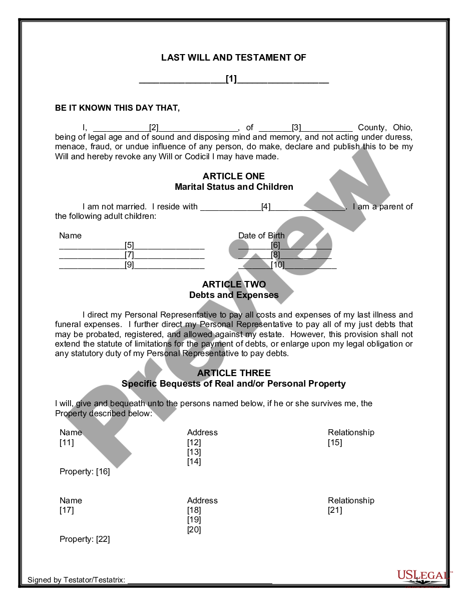 page 3 Mutual Wills Package of Last Wills and Testaments for Unmarried Persons living together with Adult Children preview