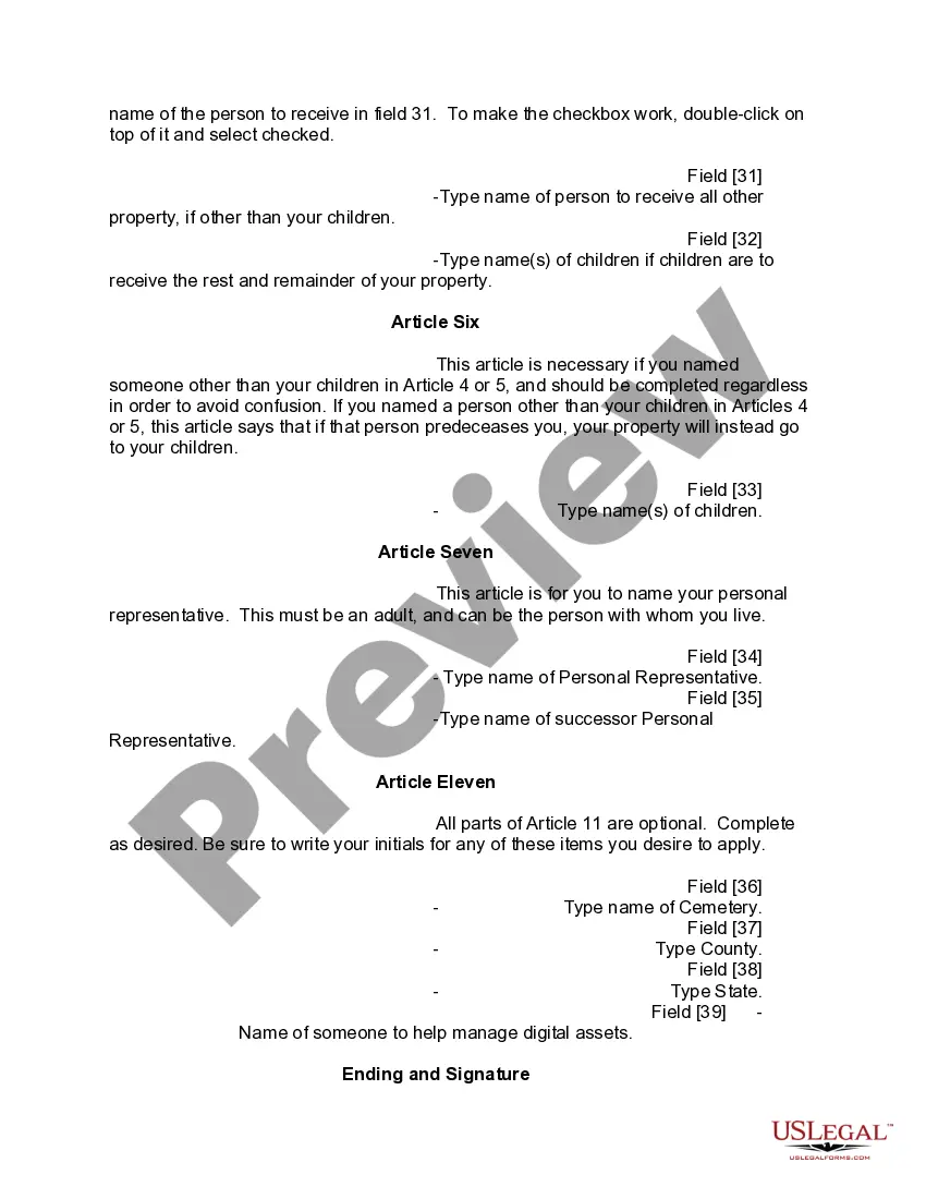 Preview Mutual Wills Package of Last Wills and Testaments for Man and Woman living together not Married with Adult Children