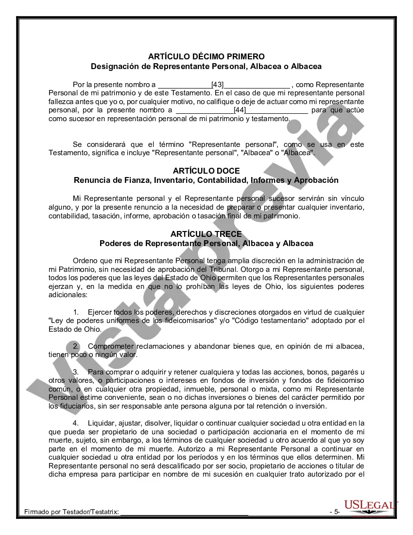 Preview Testamentos Mutuos o Últimas Voluntades y Testamentos para Personas Solteras que conviven con Hijos Menores