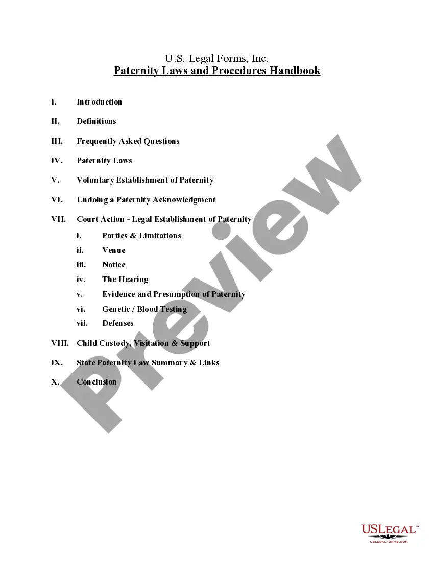 Get Paternity Law and Procedure Handbook Preview Paternity Law and Procedure Handbook