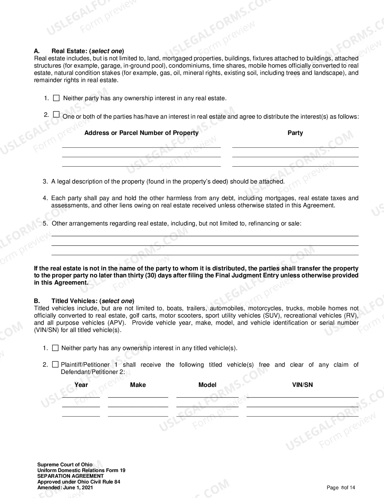 Preview Separation Agreement
