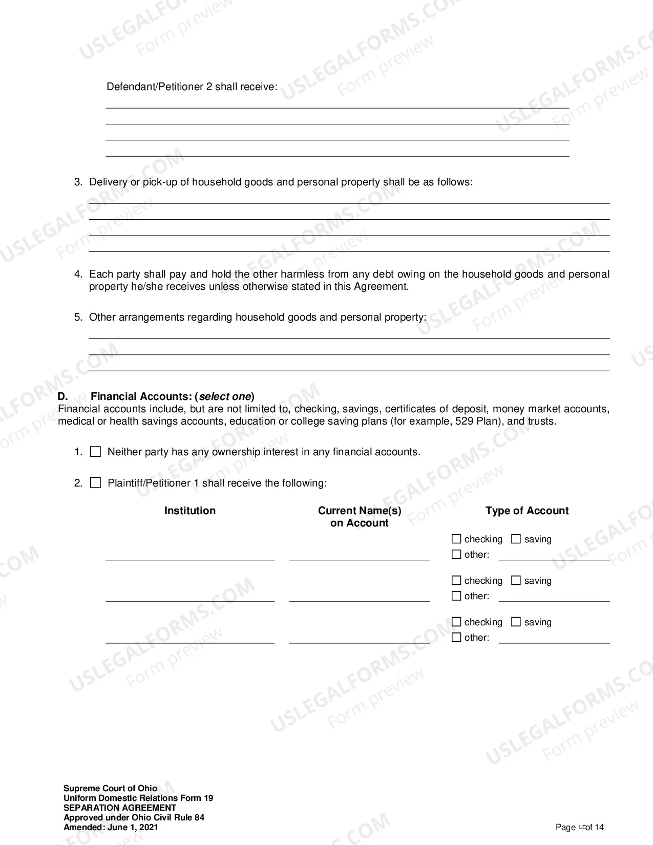 Preview Separation Agreement