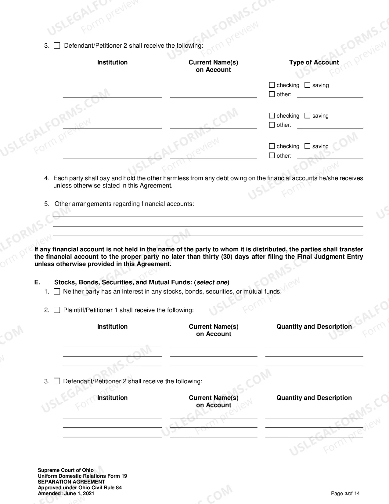 Preview Separation Agreement