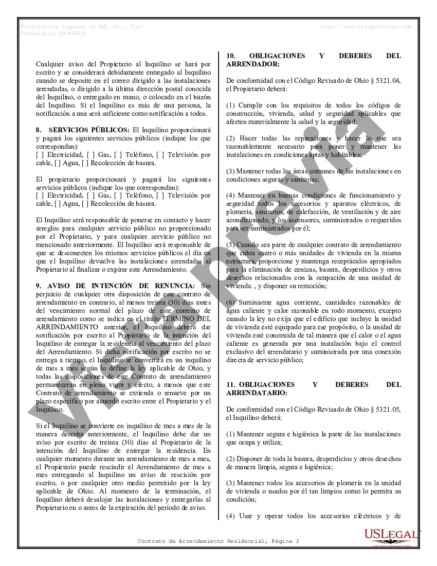 Preview Contrato de arrendamiento de alquiler residencial