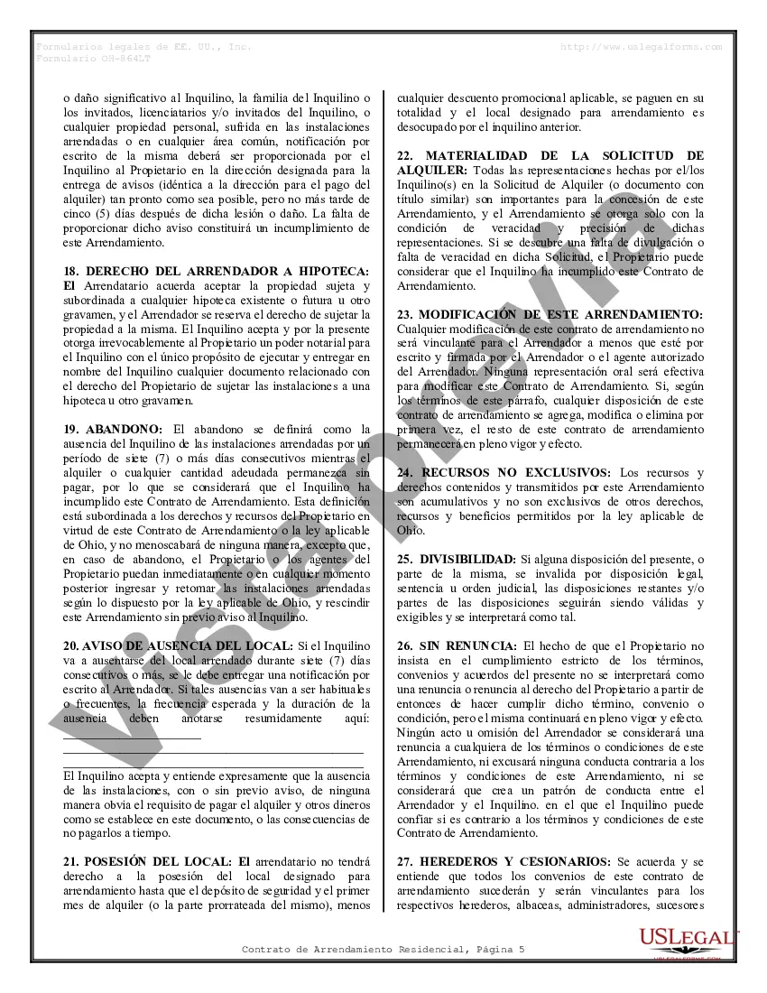 Preview Contrato de arrendamiento de alquiler residencial