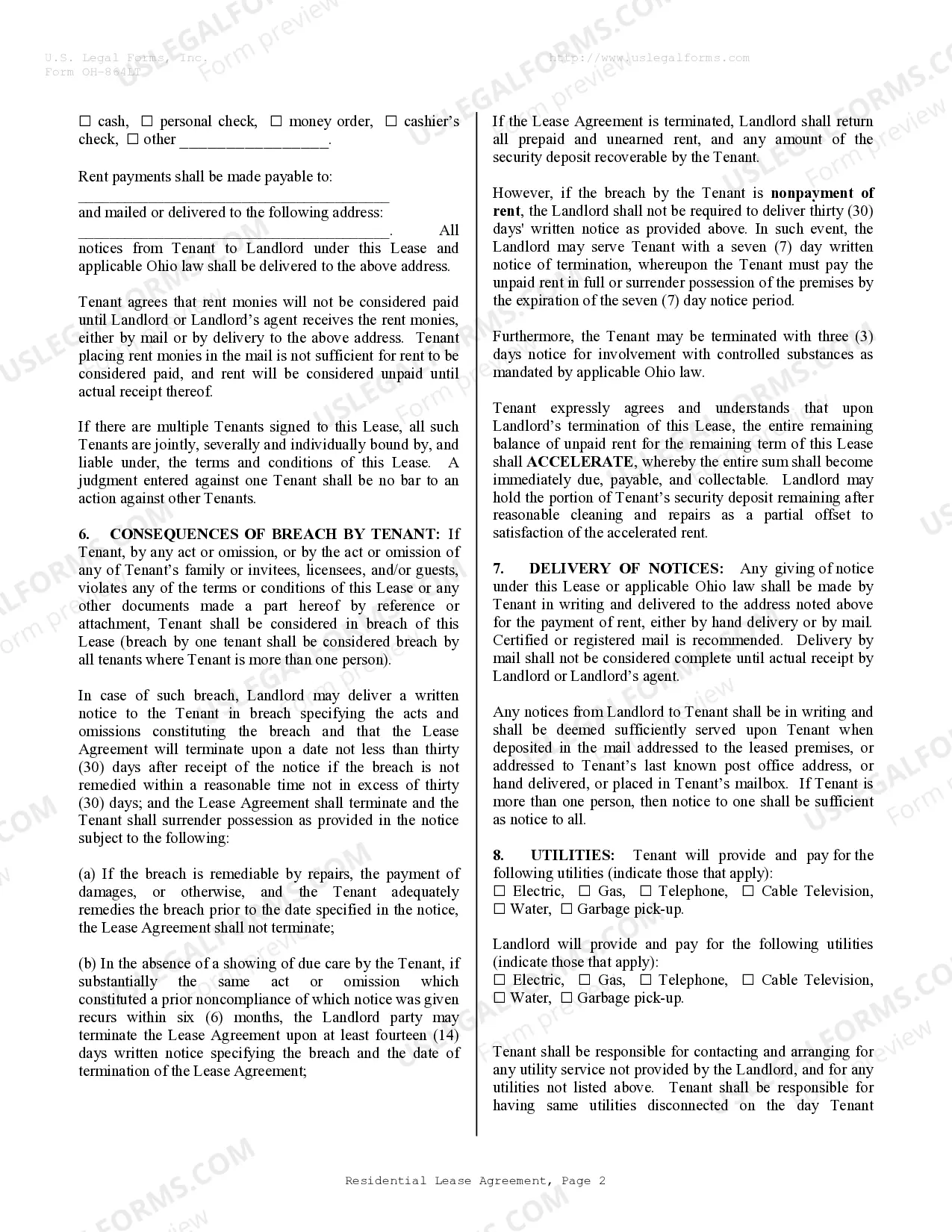 Preview Residential Rental Lease Agreement