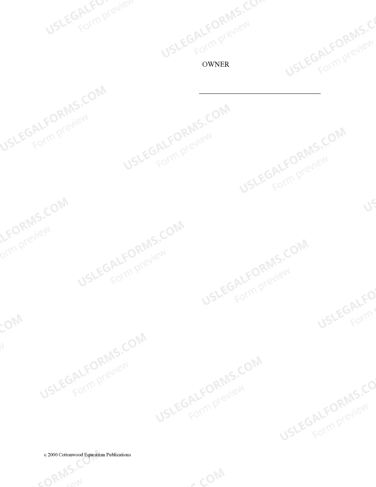 Preview Ohio Horse Equine Forms Package