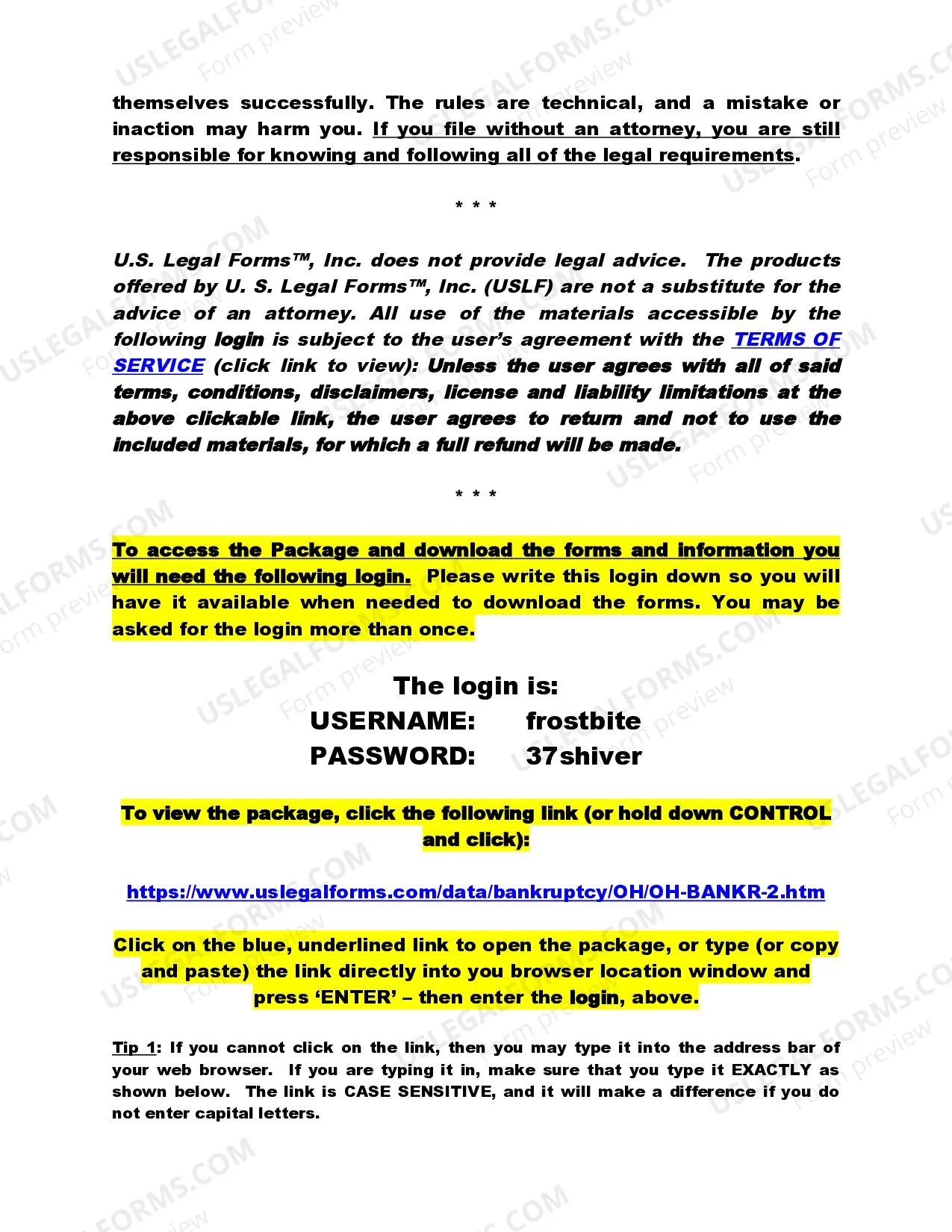 Preview Ohio Southern District Bankruptcy Guide and Forms Package for Chapters 7 or 13