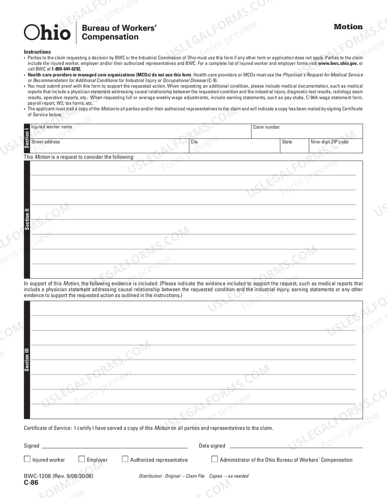 Preview Motion for Workers' Compensation