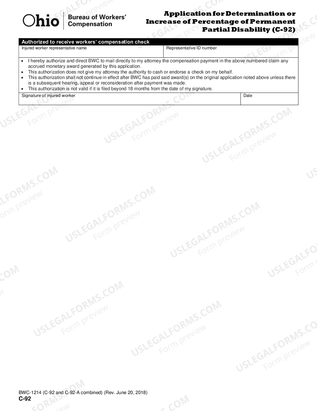 Preview Application for Determination of Percentage of Permanent Partial Disability or Increase of Permanent Partial Disability for Workers' Compensation