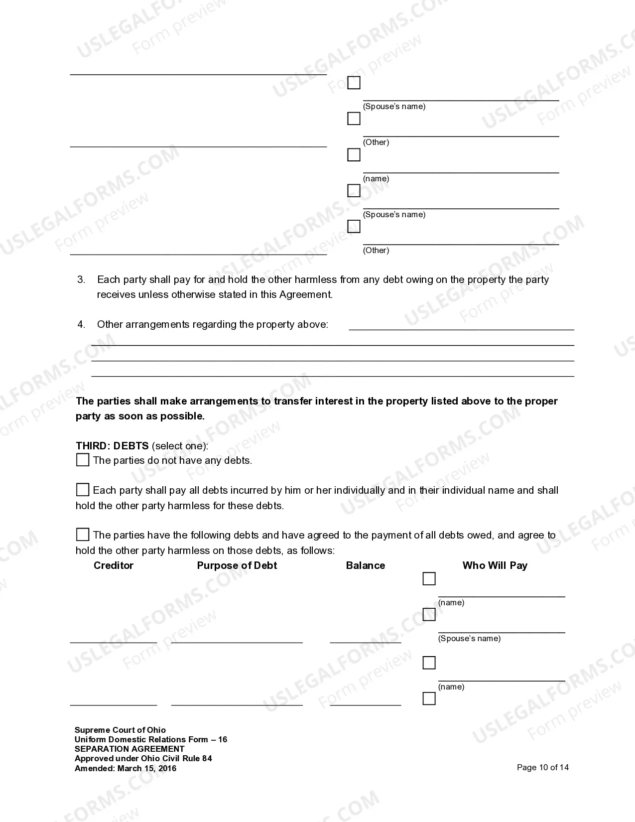 Preview Marital Domestic Separation and Property Settlement Agreement Minor Children Parties May have Joint Property or Debts effective Immediately