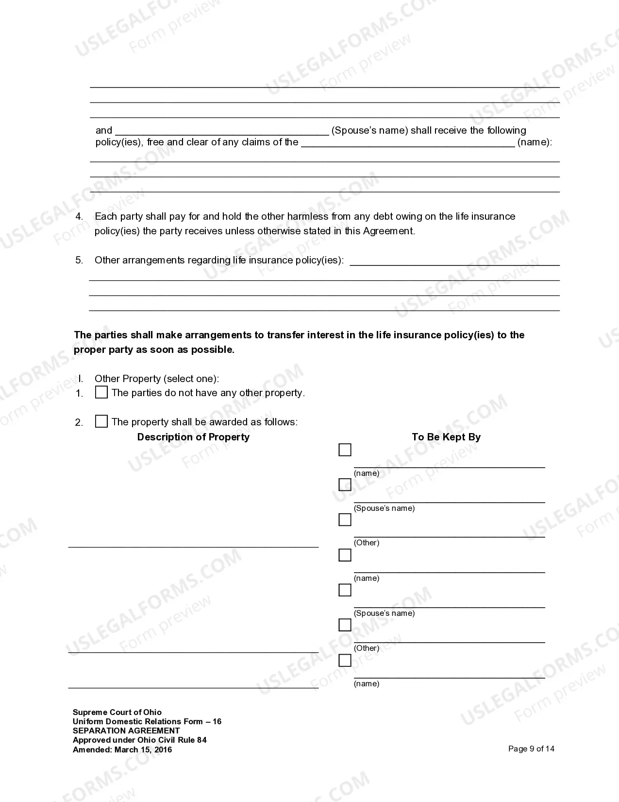 Preview Marital Domestic Separation and Property Settlement Agreement Minor Children Parties May have Joint Property or Debts effective Immediately