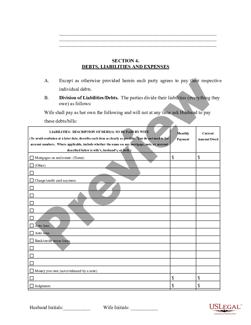 Ohio Marital Domestic Separation And Property Settlement Agreement ...