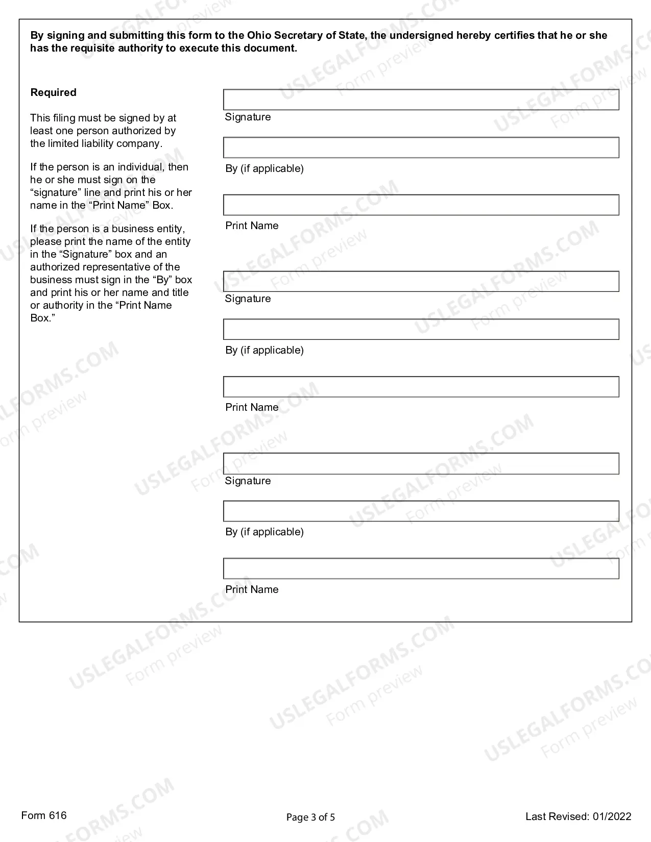 Preview Ohio Dissolution Package to Dissolve Limited Liability Company LLC