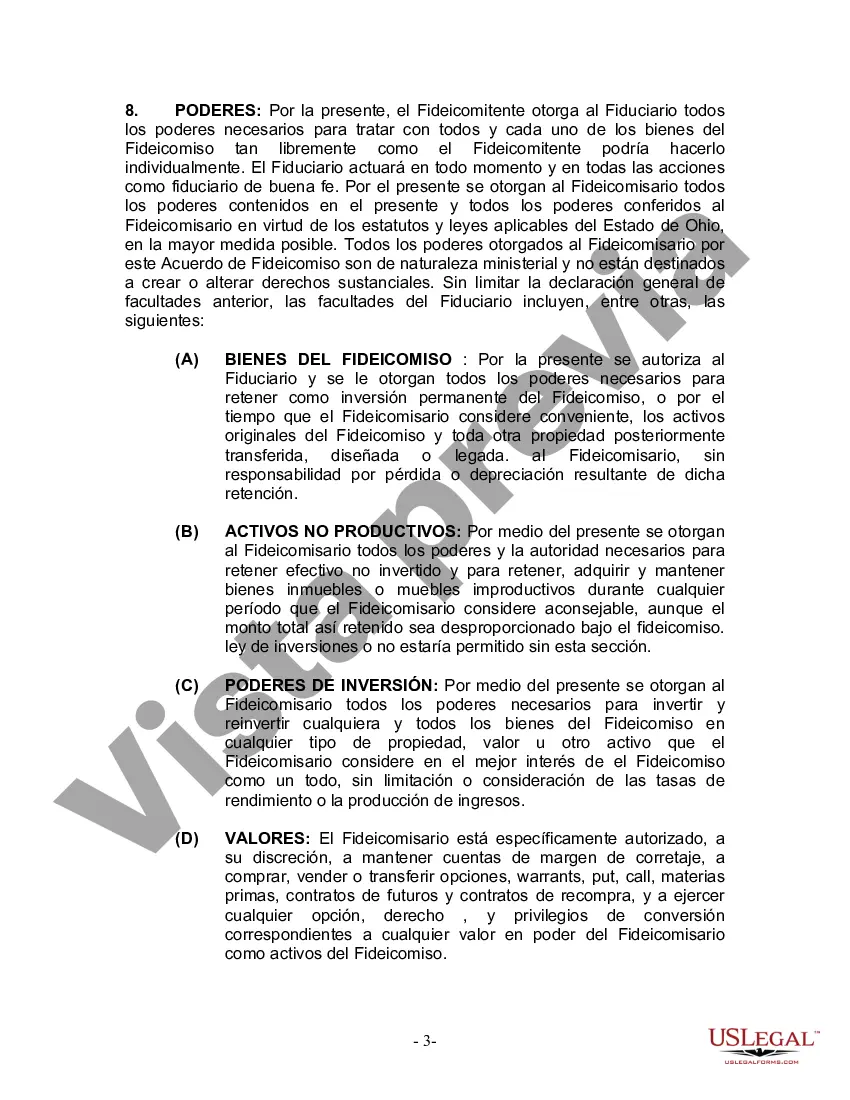 Preview Fideicomiso en Vida para Individuos Solteros, Divorciados o Viudos (o Viudos) sin Hijos